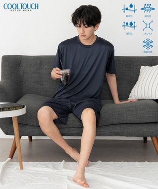 WEGO 【ユニセックス着用ITEM/MLサイズ展開】接触冷感セットアップウェア ネイビー