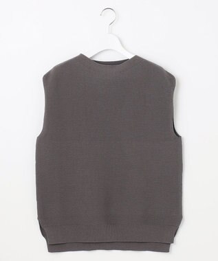 自由区 L 【WEB限定・洗える】コットンストレッチホールガーメントニット ベスト グレー系