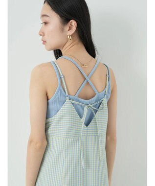 earth music&ecology チェックマーメイドキャミワンピース Black