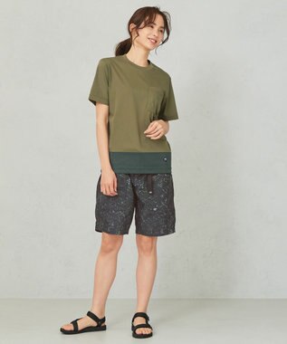 JOSEPH ABBOUD MOUNTAIN 【UNISEX】3Dエンボスリーフ ハーフパンツ オリーブ系6