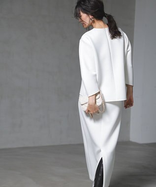 ICB L 【洗える・WEB限定カラーあり】コンパクトダブルフェイス トップス アイボリー系