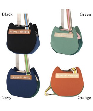 tsumori chisato CARRY ネコかおウレタン ショルダーバッグ 小サイズ 猫モチーフ ブラック