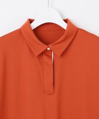 J.PRESS LADIES 【WEB限定カラーあり・洗える】コンパクトコットンスムース ポロワンピース オレンジ系