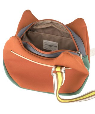 tsumori chisato CARRY ネコかおウレタン ショルダーバッグ 小サイズ 猫モチーフ オレンジ