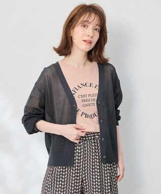 ANY メッシュカーディガン チャコール