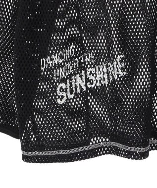 AMERICAN HOLIC 【WEB限定】ランダムロゴメッシュロングTシャツ/チュニック Black