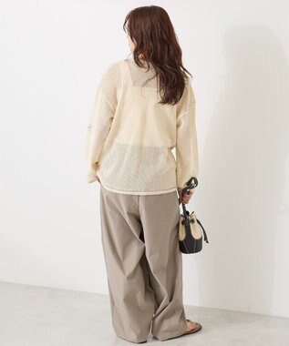 AMERICAN HOLIC 【WEB限定】ランダムロゴメッシュロングTシャツ/チュニック Ivory