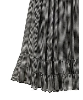 AMERICAN HOLIC 幾何学柄裾ティアードスカート Black