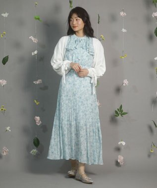 Green Parks ｄａｚｚｌｉｎ　フレンチスリーブ花柄ワンピース Green