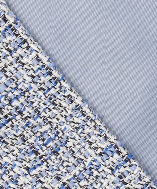 自由区 【セットアップ対応・洗える】ライトミックスツイード ジャケット ライトブルー