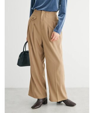 Green Parks ・Ｐｅｔｉｔ　Ｆｌｅｕｒ　ハイウエストワイドパンツ Beige