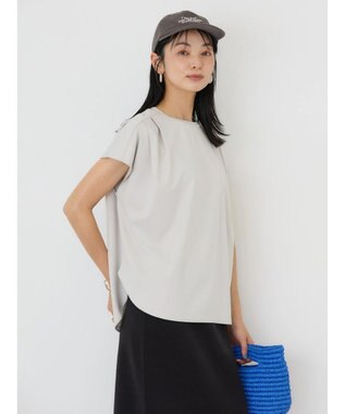 AMERICAN HOLIC 接触冷感フレンチスリーブタックポンチプルオーバー Light Gray