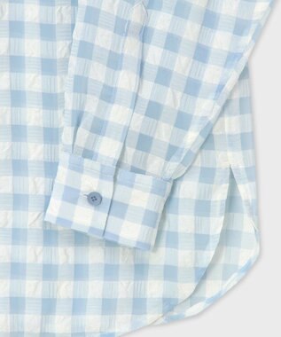 Paul Smith シアサッカー チェック シャツ ライトブルー