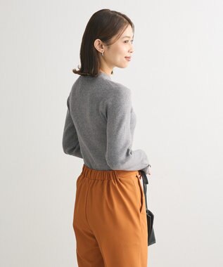 Green Parks もちやわ　袖口釦リブニットプルオーバー Gray