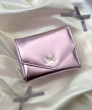 WEGO メタルリボンレターフラップウォレット
