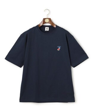 J.PRESS MEN 【AaronChang】【UNISEX】ブルドック エンブロイダリー Tシャツ ネイビー系