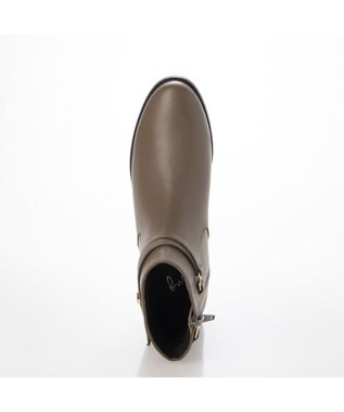 ing <ing>【撥水革】ベルトデザインフラットショートブーツ オーク