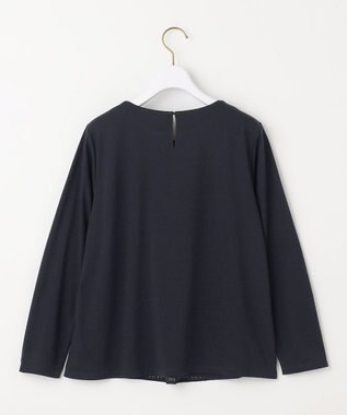 ANY SIS L 【吸水速乾・UVケア】コンフォートジャージー シフォンコンビ カットソー ネイビー