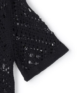 23区 【先行予約】エンブロイダリーレース ポロ ニット ブラック系