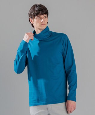 JOSEPH HOMME スビンソフトジャージー　タートルネックカットソー ダルブルー系