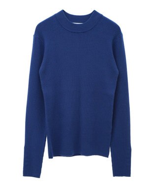 Green Parks もちやわ　袖口釦リブニットプルオーバー Blue