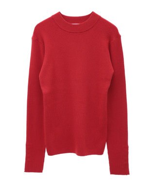 Green Parks もちやわ　袖口釦リブニットプルオーバー Red