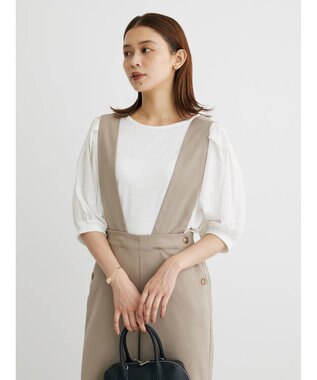 Green Parks ２ｗａｙデザインボタンサス付きパンツ Gray Beige