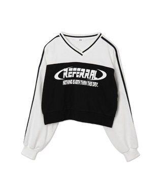 WEGO 切り替えショートスウェット ブラック