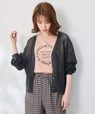 ANY メッシュカーディガン チャコール