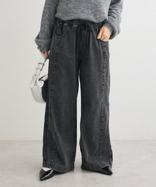 Green Parks ライトデニムイージーバギーパンツ Black