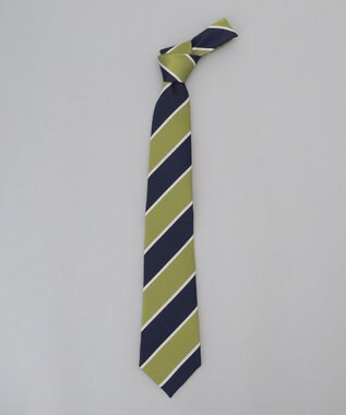 GOTAIRIKU 【日本製】西陣ネクタイ_レジメンタルストライプ柄 グリーン系1