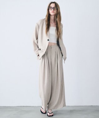 uncrave リネンライクツイル ジャケット フラックスストライプ