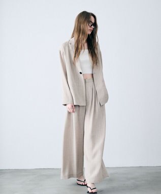 uncrave リネンライクツイル ジャケット フラックスストライプ