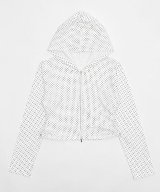 WEGO 柄Wジップパーカー ホワイト