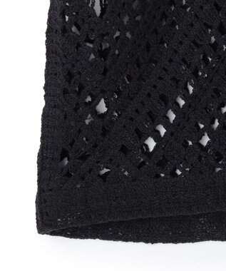 23区 【先行予約】エンブロイダリーレース ポロ ニット ブラック系