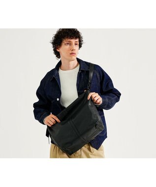 genten ライトシープ　ショルダーバッグ大 ダークグレー