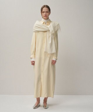 ATON SILK SUEDE | ボタンダウンシャツドレス YELLOW