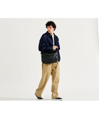 genten ライトシープ　ショルダーバッグ大 ダークグレー