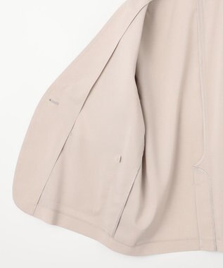 J.PRESS LADIES 【洗える】ストレッチ ノーカラー ジャケット グレージュ系