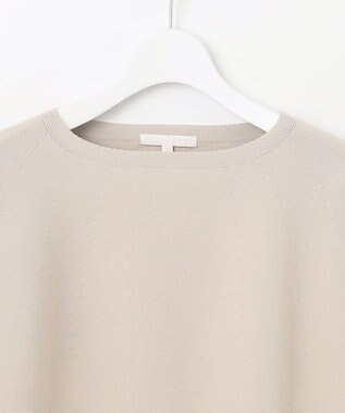 自由区 【洗える】ポリエステルホールガーメントニット ワンピース シャンパンベージュ×ブラック