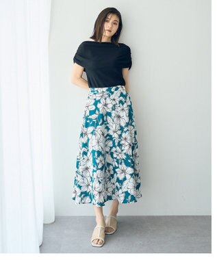 YECCA VECCA シャーリングオフショルニット Black