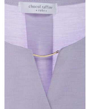 Green Parks バー付き７分袖ブラウソー Purple