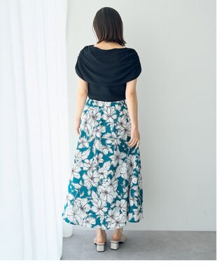 YECCA VECCA シャーリングオフショルニット Black