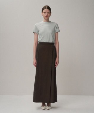 ATON HAND DYED NYLON | ラップスカート BROWN