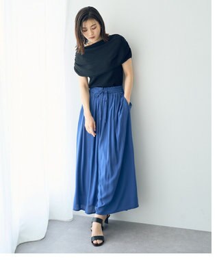 YECCA VECCA シャーリングオフショルニット Black