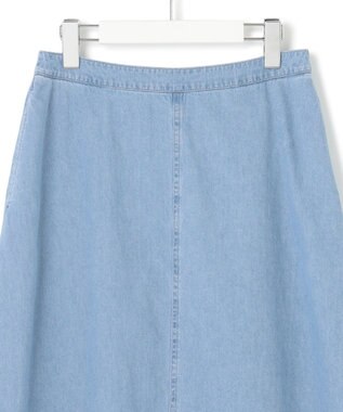 23区 S 【洗える】ライトダンガリー フレア スカート ライトインディゴ