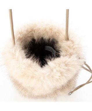 UNBILLION カシュカシュ cachecache / エコファーシンプル巾着ショルダーバッグ アイボリー