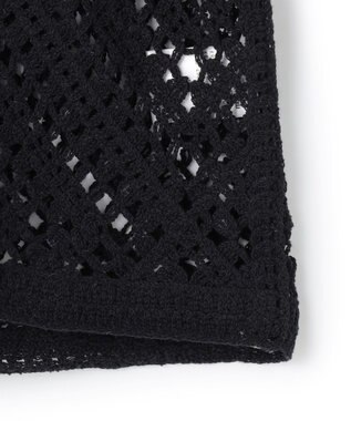 23区 【先行予約】エンブロイダリーレース ポロ ニット ブラック系