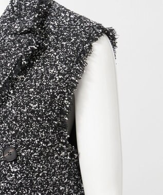 23区 L 【GOLD LABEL】CAMPOREバイカラーツイード ジレ モノトーン系