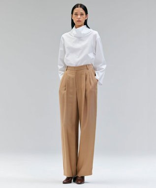 BEIGE， 【Oggi 10月号掲載】COBURN / シルク混2タックカーヴィーワイドパンツ Camel